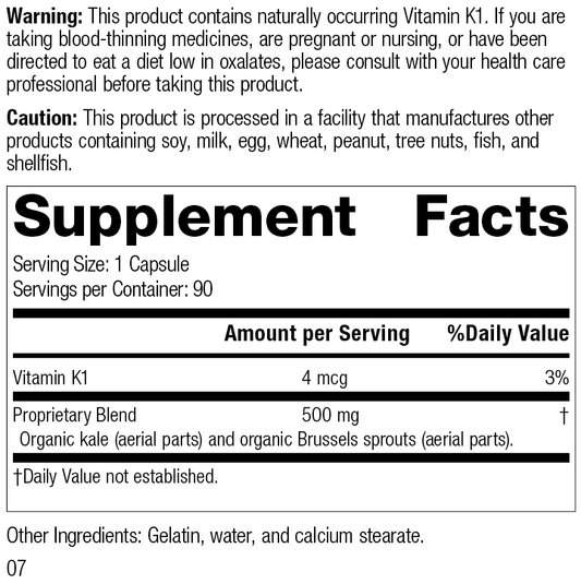 Cruciferous Completeโข, 90 Capsules, Rev 07 Supplement Facts