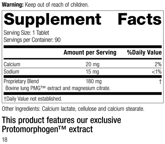 Pneumotrophin PMGĀ®, Rev 16 Supplement Facts