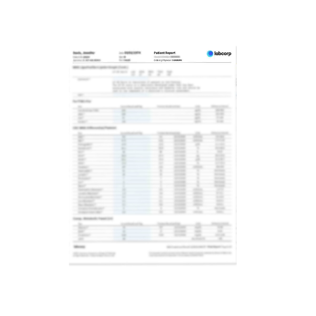 Insulin Blood Test Result example