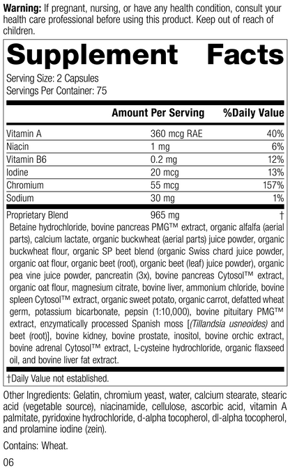 Diaplex, 150 Capsules, Rev 04 Supplement Facts