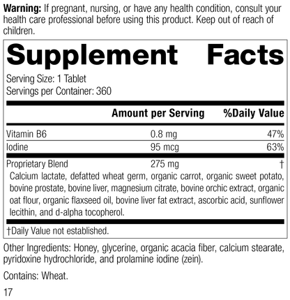 Cataplex® F Tablets, 360 Tablets, Rev 15 Supplement Facts