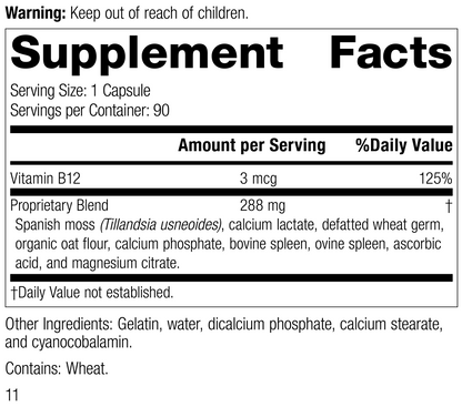 For-Til B12®, 90 Capsules, Rev 10 Supplement Facts