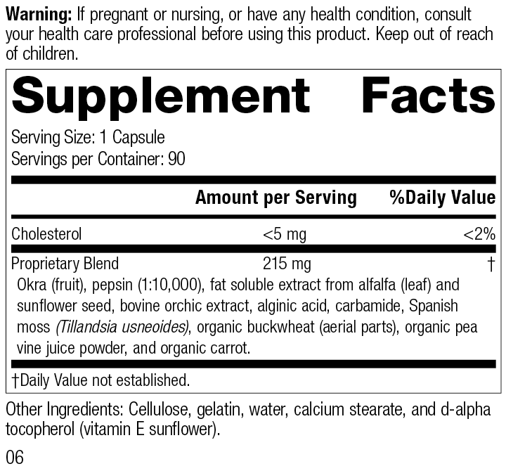 Okra Pepsin E3, 90 Capsules, Rev 03 Supplement Facts