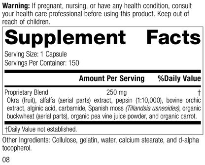 Okra Pepsin E3, 150 Capsules, Rev 03 Supplement Facts