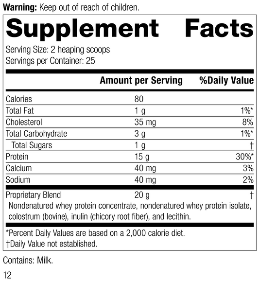 Whey Pro Complete, 1.3 lbs. (600 g), Rev 11 Supplement Facts