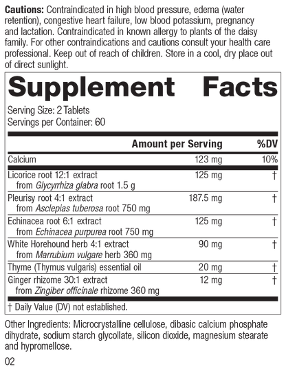 Broncafect, 60 Tablets, Rev 01 Supplement Facts