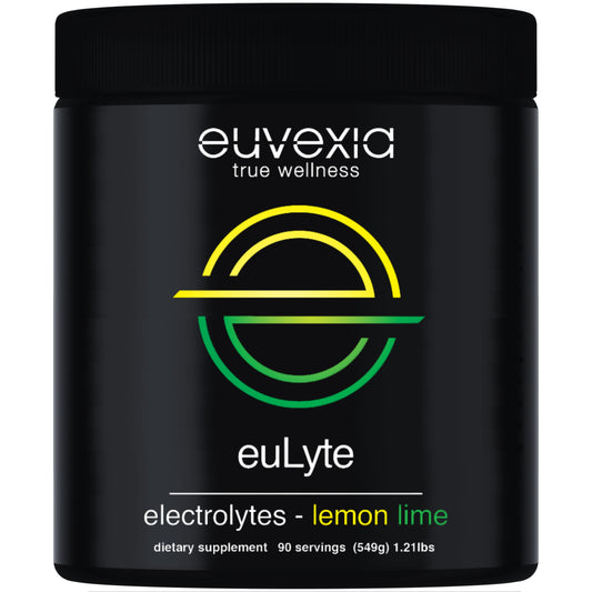 euLyte electrolytes Euvexia brand by Dr Ekberg best electrolytes with the most complete ingredients for instant hydration lemon lime