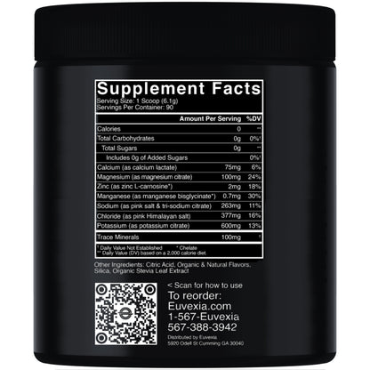 euLyte electrolytes Euvexia brand by Dr Ekberg best electrolytes with the most complete ingredients for instant hydration supplement facts