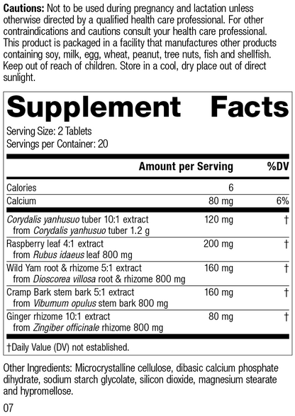 Cramplex, 40 Tablets, Rev 07 Supplement Facts