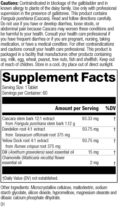 Colax, 60 Tablets Rev 01 Supplement Facts