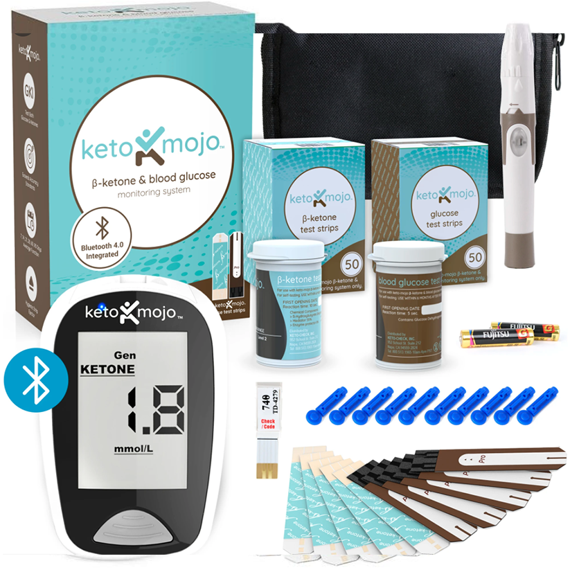 KETO-MOJO GKI-Bluetooth Blood Glucose & Ketone Meter - BASIC STARTER KIT  (mmol)