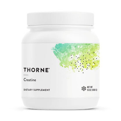 Thorne Creatine dietary supplement container on a white background